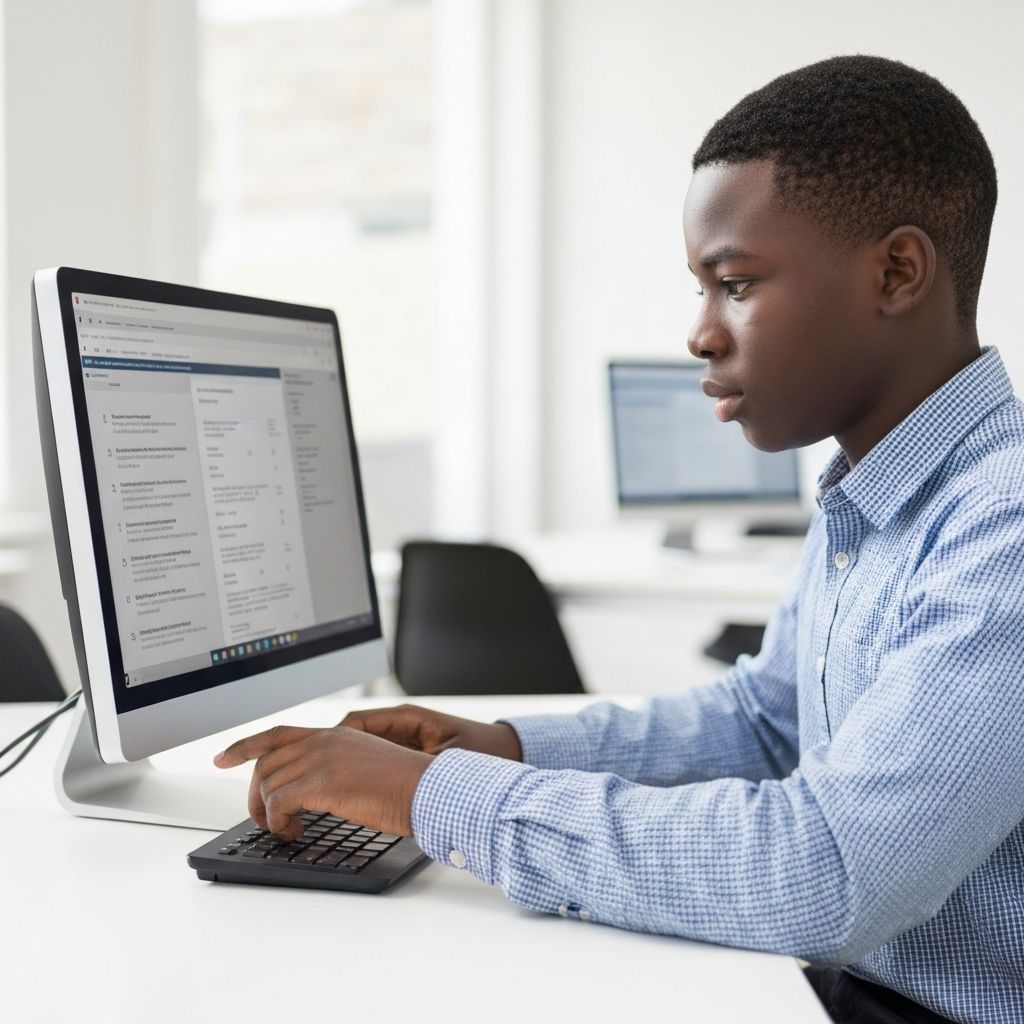 Student taking diagnostic assessment